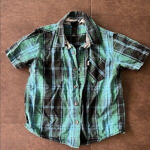 Shaun White Green and Black Button Down Shirt
